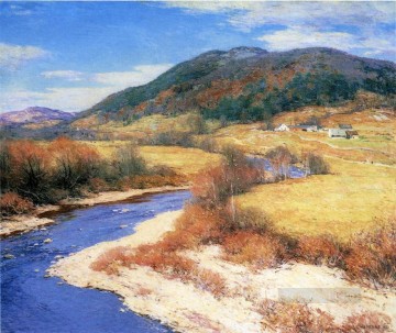 ブルック川の流れ Painting - インディアンサマー バーモント州の風景 ウィラード・リロイ・メトカーフ 風景 川